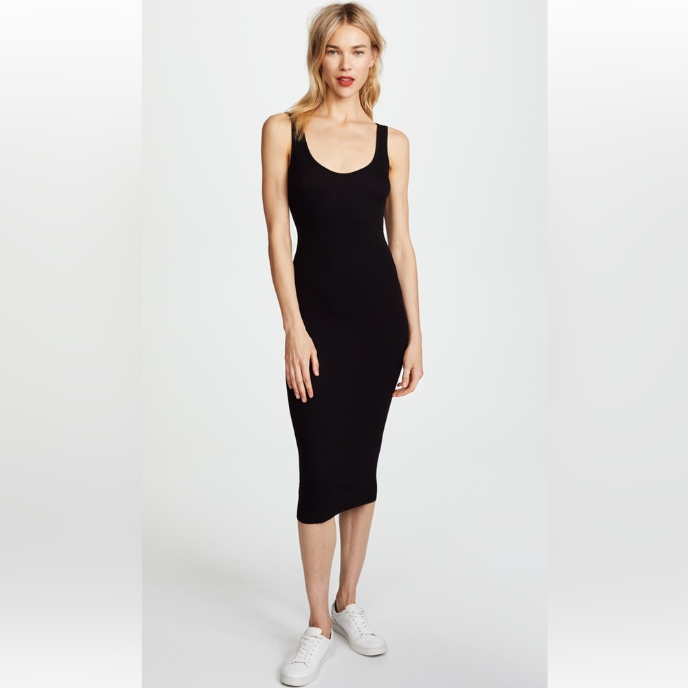 ENZA COSTA MIDI DRESS. RIBBED TANK DRESS SMALL